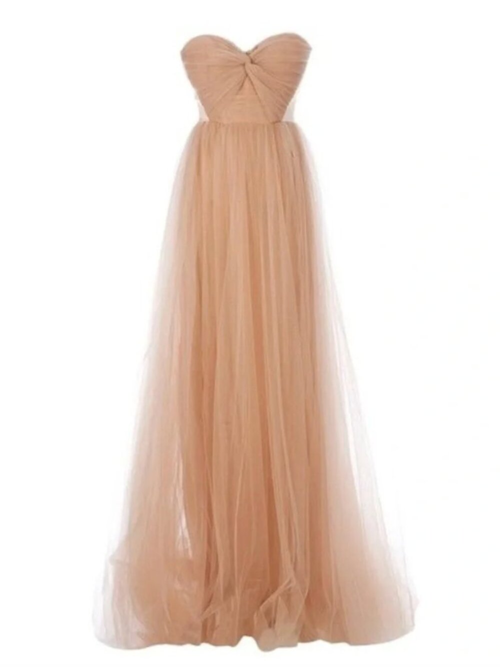 Maria Lucia Hohan Strapless Tulle Gown Beige Cream Tan Light Pink Jolie Coleen 6